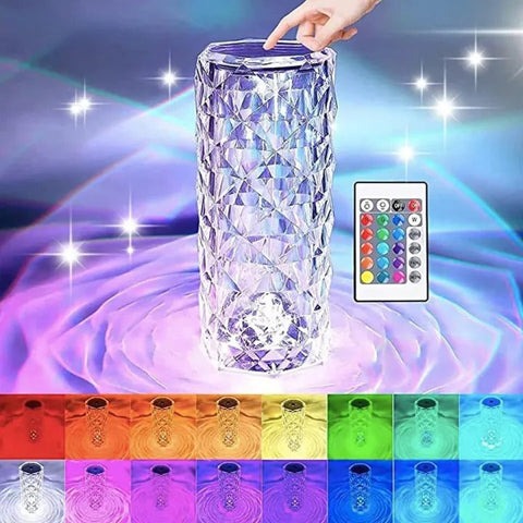 Crystal Diamond Table Lamps, Rechargeable Touch Sensor Crystal Lamp