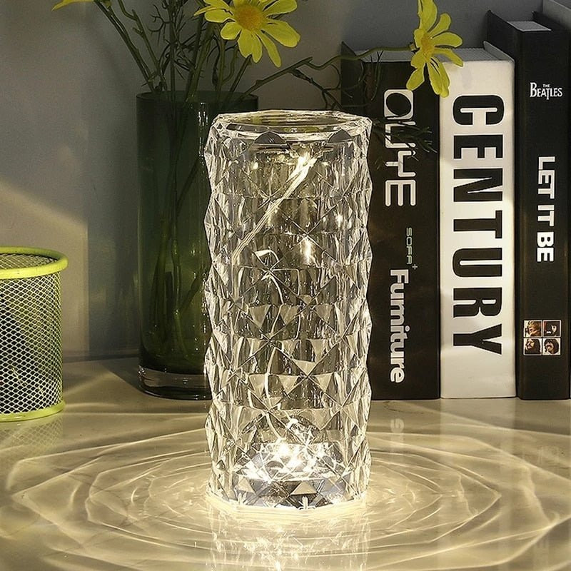 Crystal Diamond Table Lamps, Rechargeable Touch Sensor Crystal Lamp